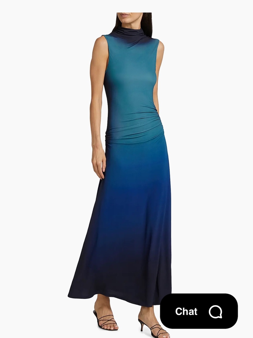 Sleeveless Ombre Maxi Dress in Teal to Navy